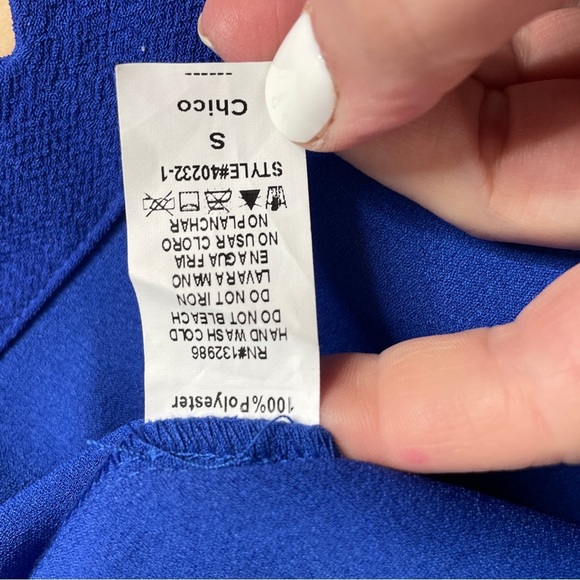 MITTOSHOP Size S Women's Cute Lightweight CREPE SCALLOP Hem Zip Dress Blue - Picture 5 of 8